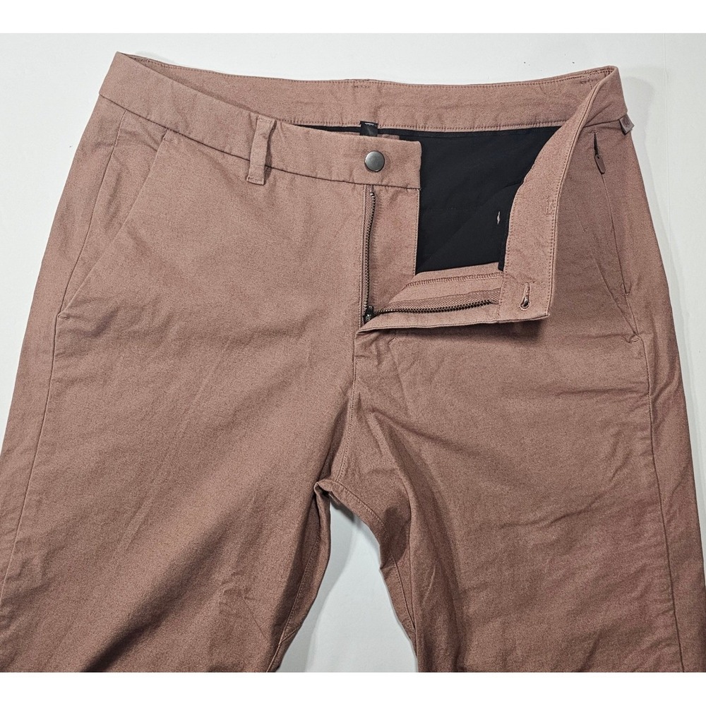 Lululemon Commission Pant Slim 34 Mens Clay Brown Pink Chino Trousers LM6ACOS